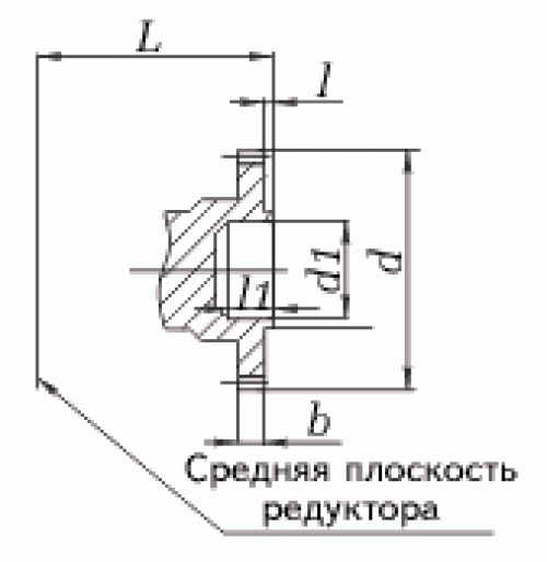 Выходной вал редуктора КЦ2 в виде зубчатой полумуфты